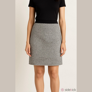 Brooks Brothers striped embroidered stitched pencil skirt woven size 8